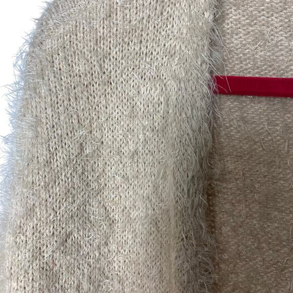 KAYLA ARMOIRE  Women's Soft, Open Front Midi Cardigan, 2 Pockets, M/L, Cream - Picture 3 of 8